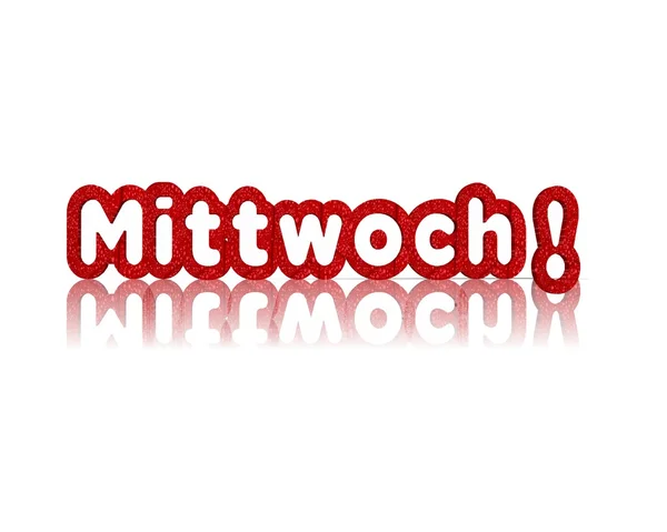 Mittwoch 3d 词与反射 — 图库照片