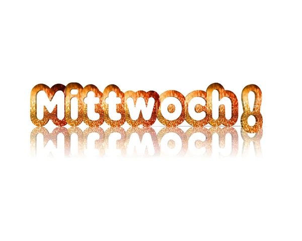 Mittwoch 3d word with reflection — Stock Photo, Image