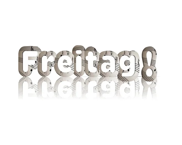 Freitag 3D-Wort mit Reflexion — Stockfoto