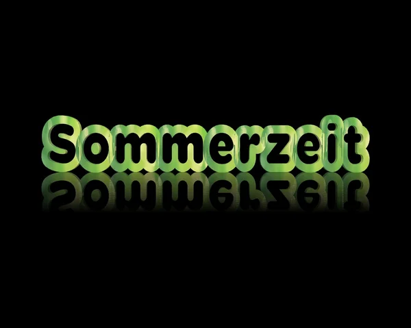 Sommerzeit 3d word with reflection — Stock Photo, Image