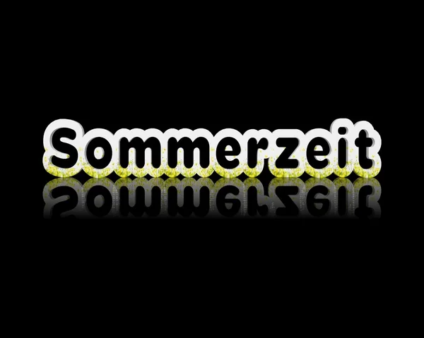Sommerzeit 3d word with reflection — Stock Photo, Image