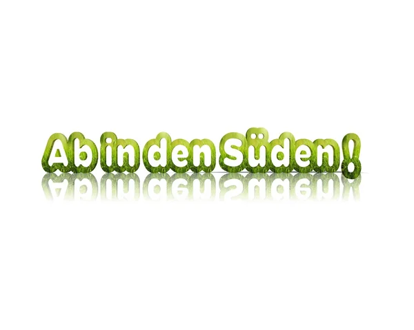 Ab em den sueden 3d palavra — Fotografia de Stock