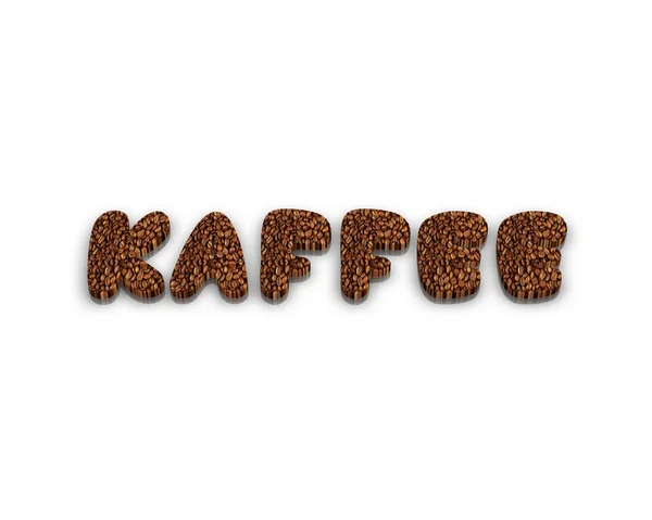 Kaffe 3d ord med eftertanke — Stockfoto