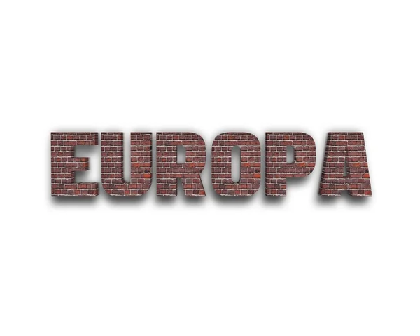 Europa 3d ord med eftertanke — Stockfoto