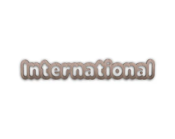 International 3d word with reflection — Stock Photo, Image