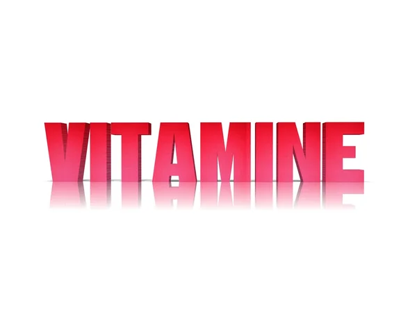 Vitamín 3d slovo s reflecton — Stock fotografie