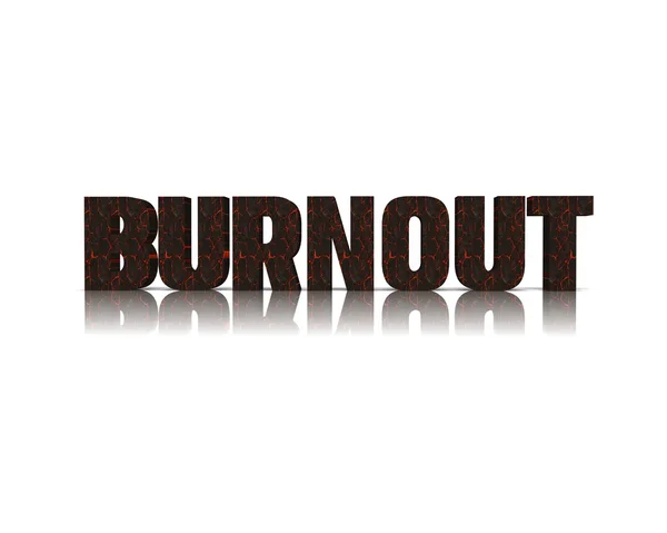 Burnout 3d szó tükörképe — Stock Fotó