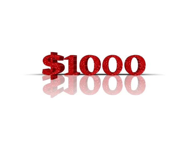 1000 $ 3d kelime yansıması ile - Stok İmaj