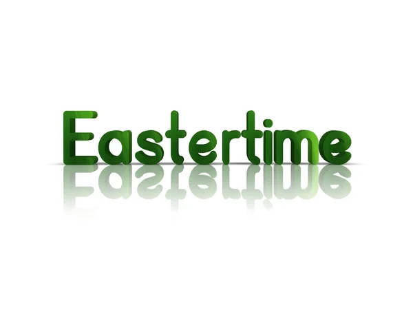 Eastertime 3d 词与反射 — 图库照片