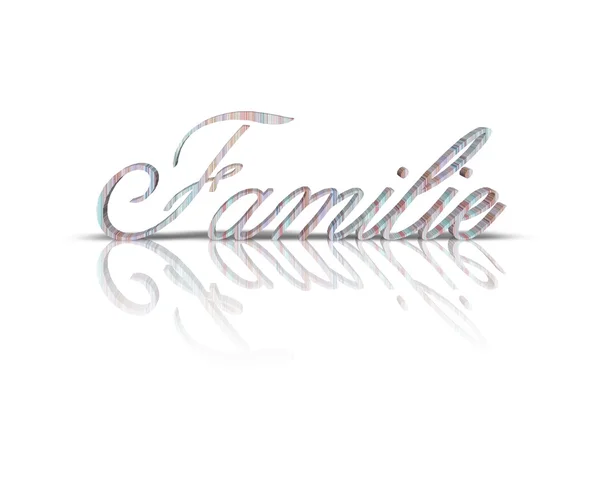 Familie 3d word with reflection — Stock Photo, Image