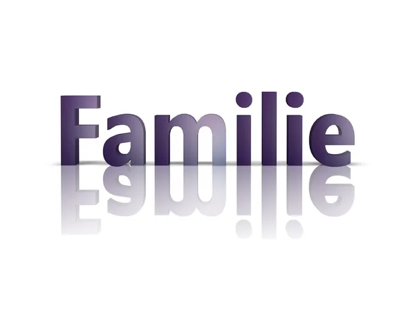 Familie parola 3d con riflessione — Foto Stock