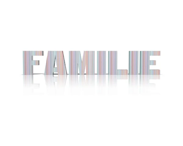 Familie 3d palavra com reflexão — Fotografia de Stock