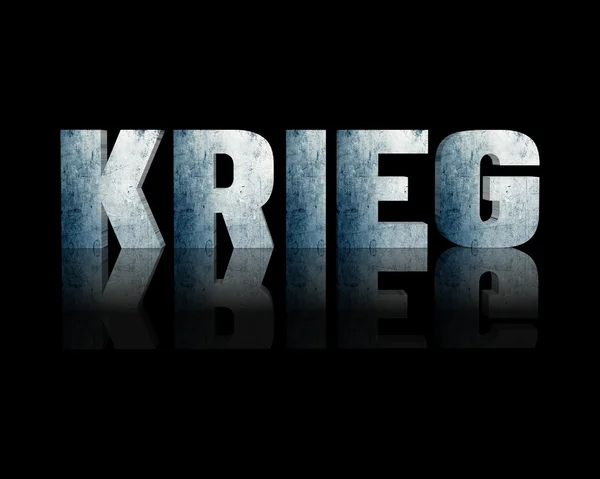 Krieg 3d word with reflection — Stock Photo, Image
