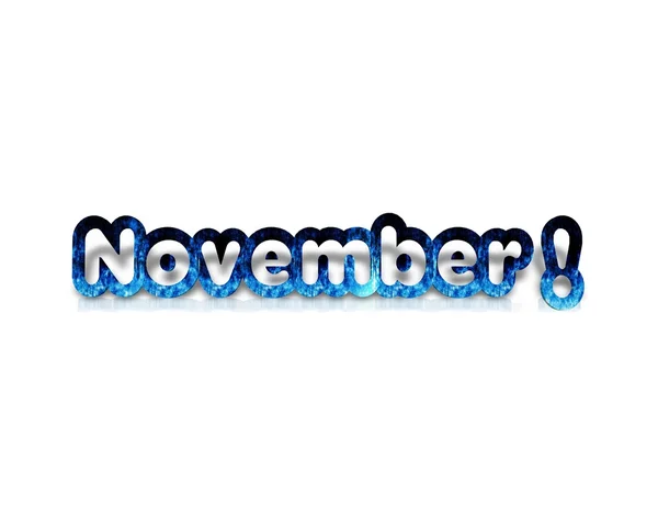 3d november word met reflectie — Stockfoto