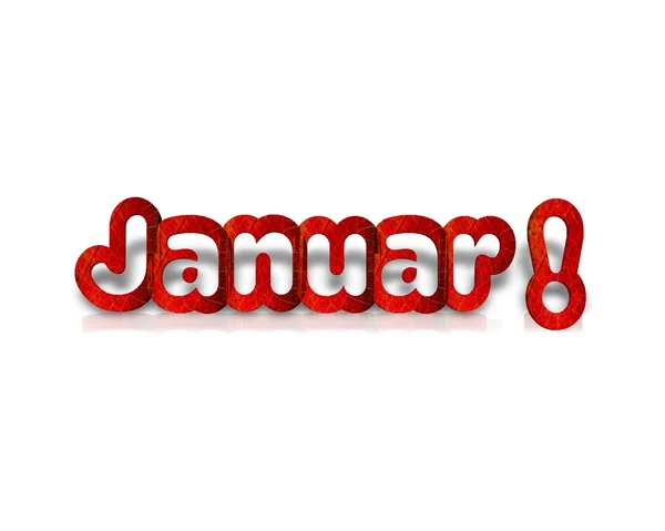 Januar 3d word with reflection — Stock Photo, Image