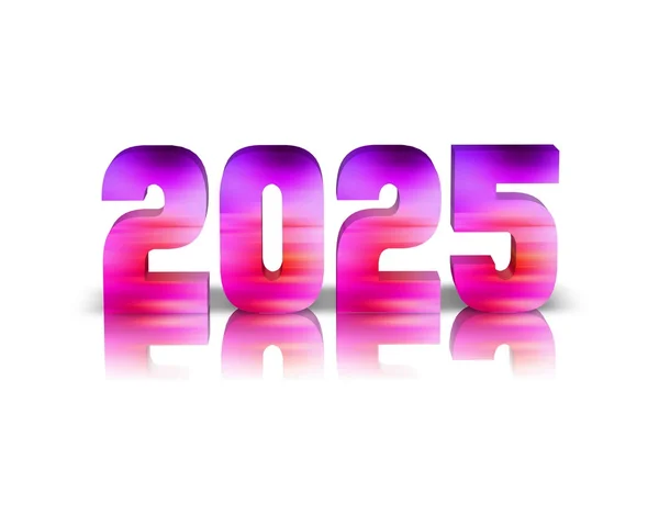 2025 3d λέξη με αντανάκλαση — Φωτογραφία Αρχείου