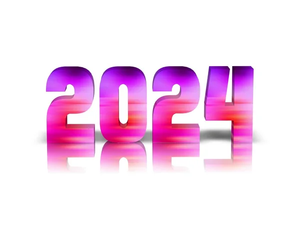 2024 3d λέξη με αντανάκλαση — Φωτογραφία Αρχείου