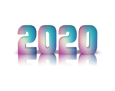 yansıması ile 2020 3d kelime