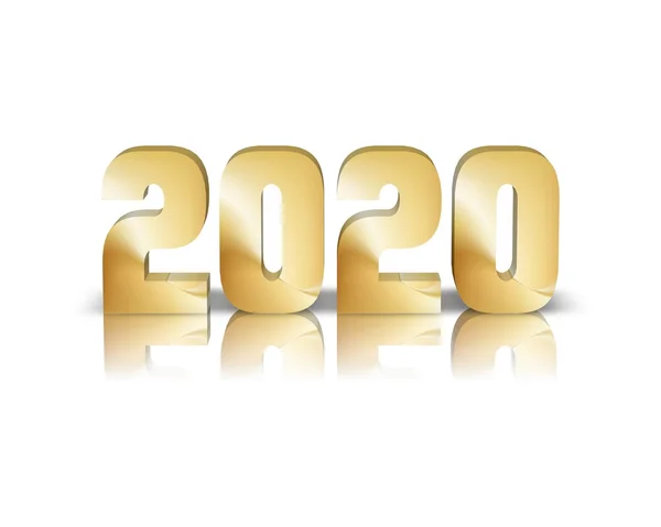 2020 3d word with reflection — Stock Photo, Image