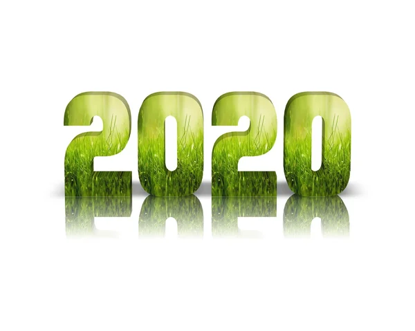 2020 3d word with reflection — Stock Photo, Image