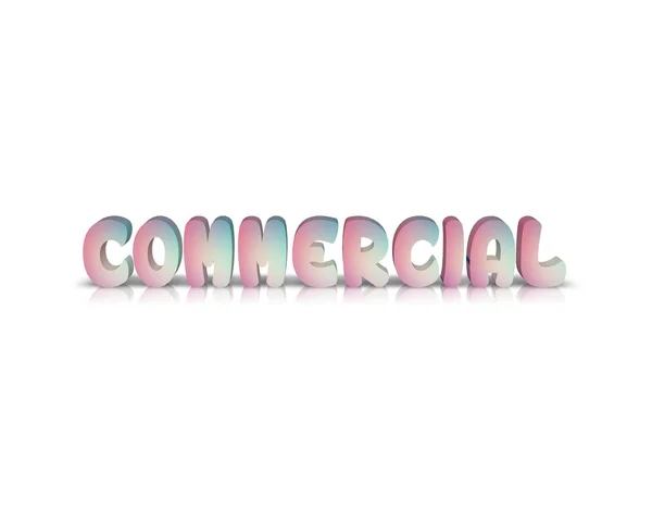 Commercials 3d word with reflection — Stock Photo, Image