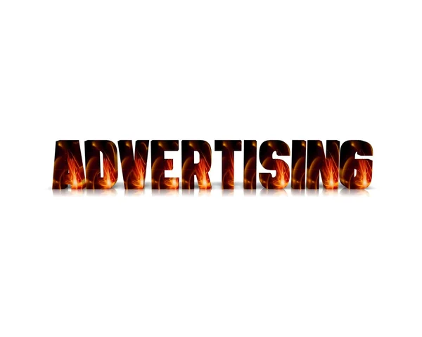 Advertising 3d word with reflection — Stock Photo, Image