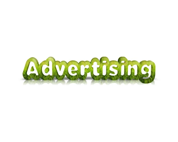 Advertising 3d word with reflection — Stock Photo, Image