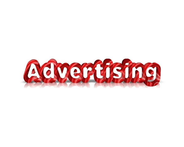 Advertising 3d word with reflection — Stock Photo, Image