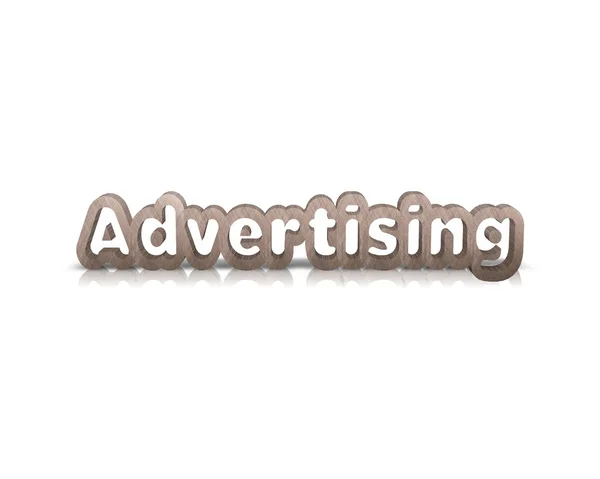 Advertising 3d word with reflection — Stock Photo, Image