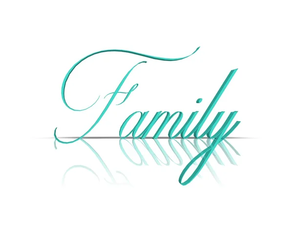 Family 3d word with reflection — Stock Photo, Image