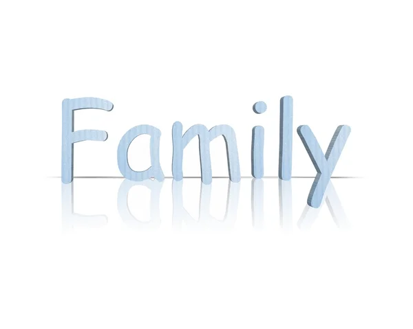 Family 3d word with reflection — Stock Photo, Image