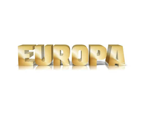 Evropou 3d slovo s odrazem — Stock fotografie