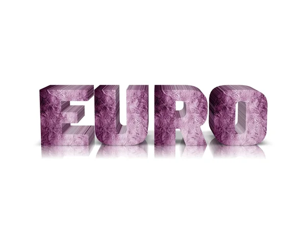 Euro 3d Palabra con reflexión — Foto de Stock