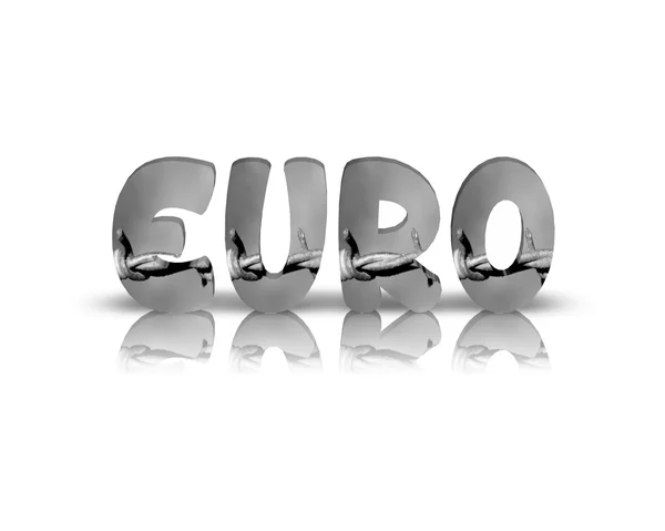 Euro 3d Word with reflection — Stock Photo, Image
