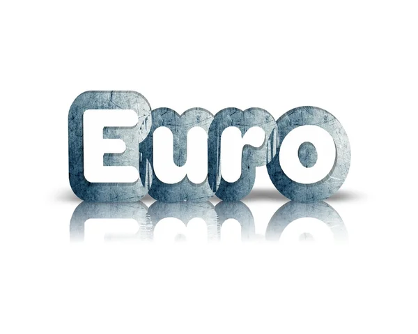 Euro 3d Wort mit Reflexion — Stockfoto