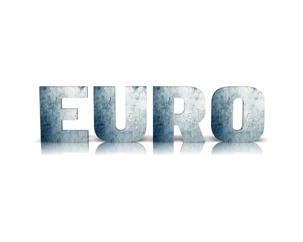 Ευρώ 3d λέξη με αντανάκλαση — Φωτογραφία Αρχείου