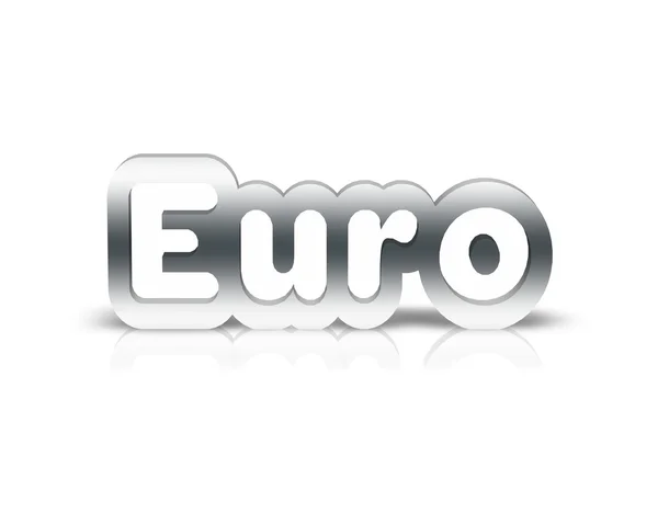 Euro 3d slovo s odrazem — Stock fotografie
