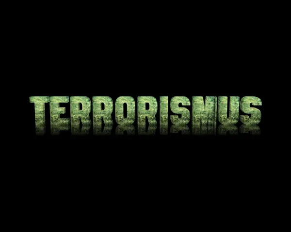 Terrorismo palabra 3d con reflexión — Foto de Stock