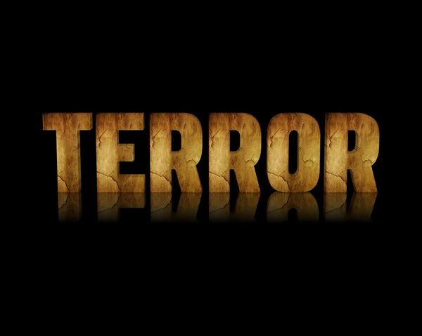 Terror 3d szó tükörképe — Stock Fotó