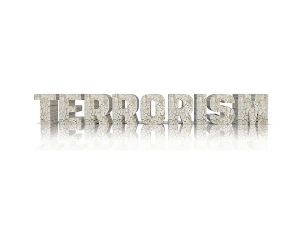 Terorismus 3d slovo s odrazem — Stock fotografie