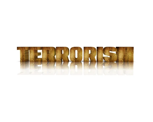 Terorismus 3d slovo s odrazem — Stock fotografie