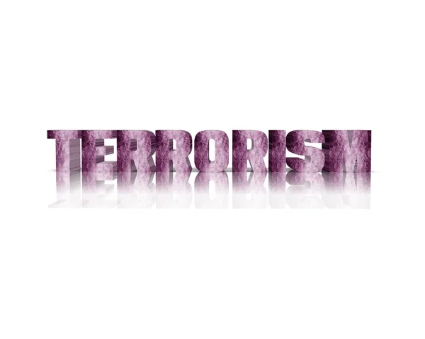 Terrorismo palabra 3d con reflexión — Foto de Stock