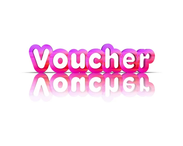 Presente voucher palavra 3d — Fotografia de Stock