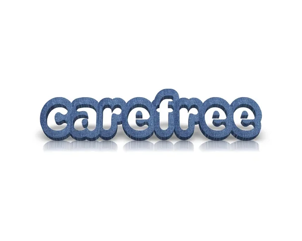 Carefree 3d word with reflection — Stock Photo, Image