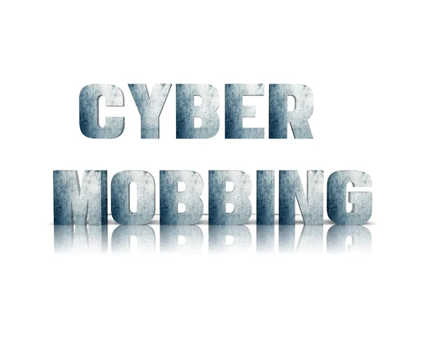 Cyber Mobbing 3d szó tükörképe — Stock Fotó