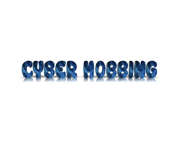 Cyber Mobbing parola 3d con riflessione — Foto Stock