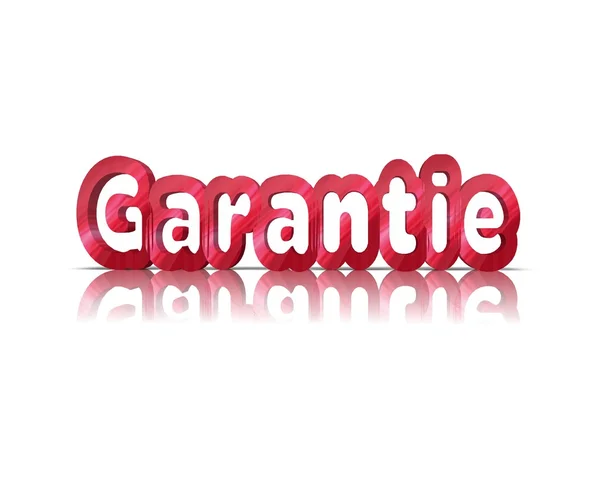 Garantie 3d word with reflection — Stock Photo, Image