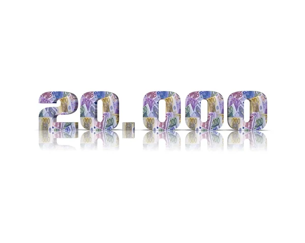 20.000 유로 3d 단어 스톡 이미지