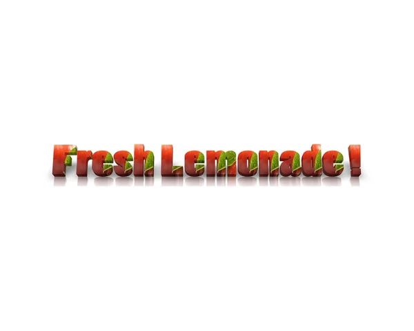 Frisk limonade 3d ord med refleksion - Stock-foto