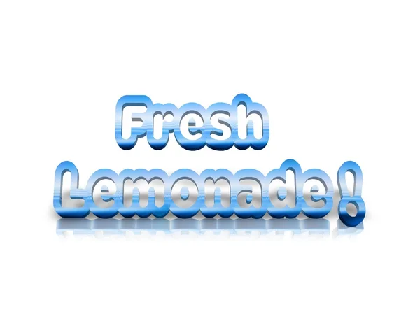 Fresh lemonade 3d word with reflection — Stock Photo, Image